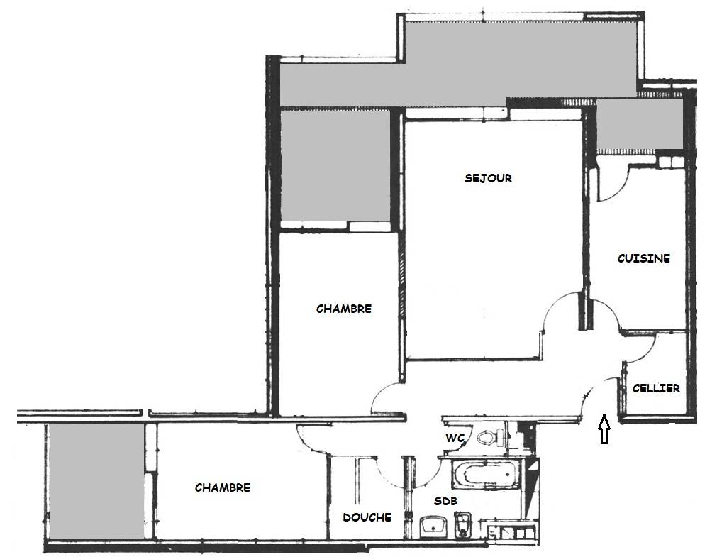 Plan de l'appartement 3 pièces Marina du Port de Bormes les Mimosas