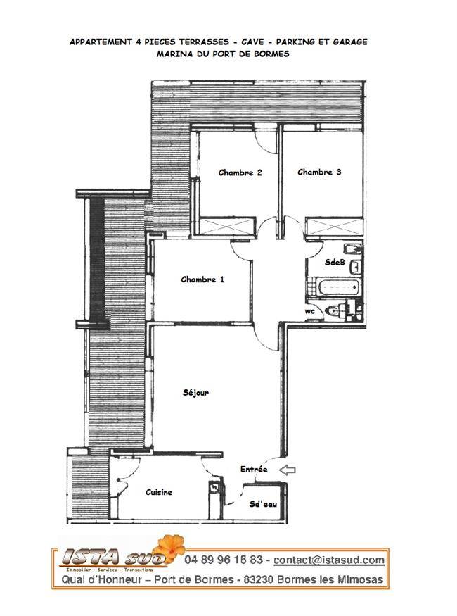 ESTIMATION D'UN APPARTEMENT 4 PIECES 76m² TERRASSES 40m² PARKING MARINA PORT DE BORMES.