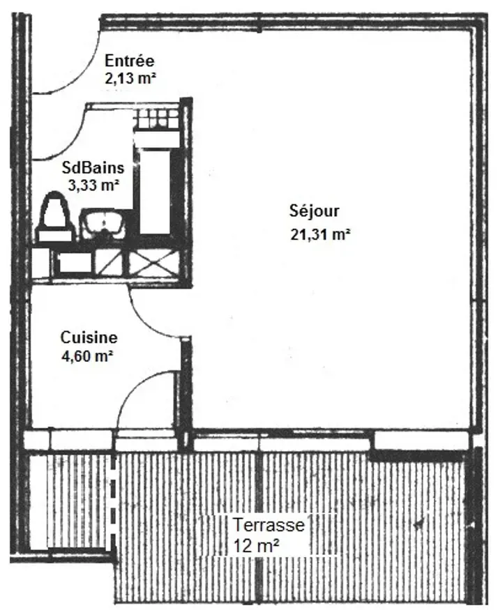 Plan grand studio au Port de Bormes