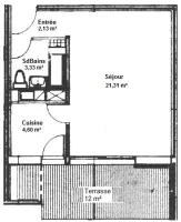 Plan grand studio au Port de Bormes